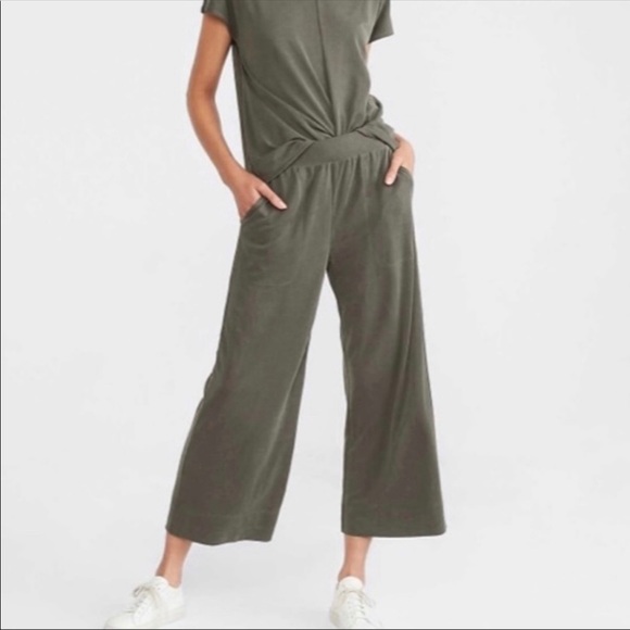 Loft Lou Grey Sandwashed Wide Leg Pants 